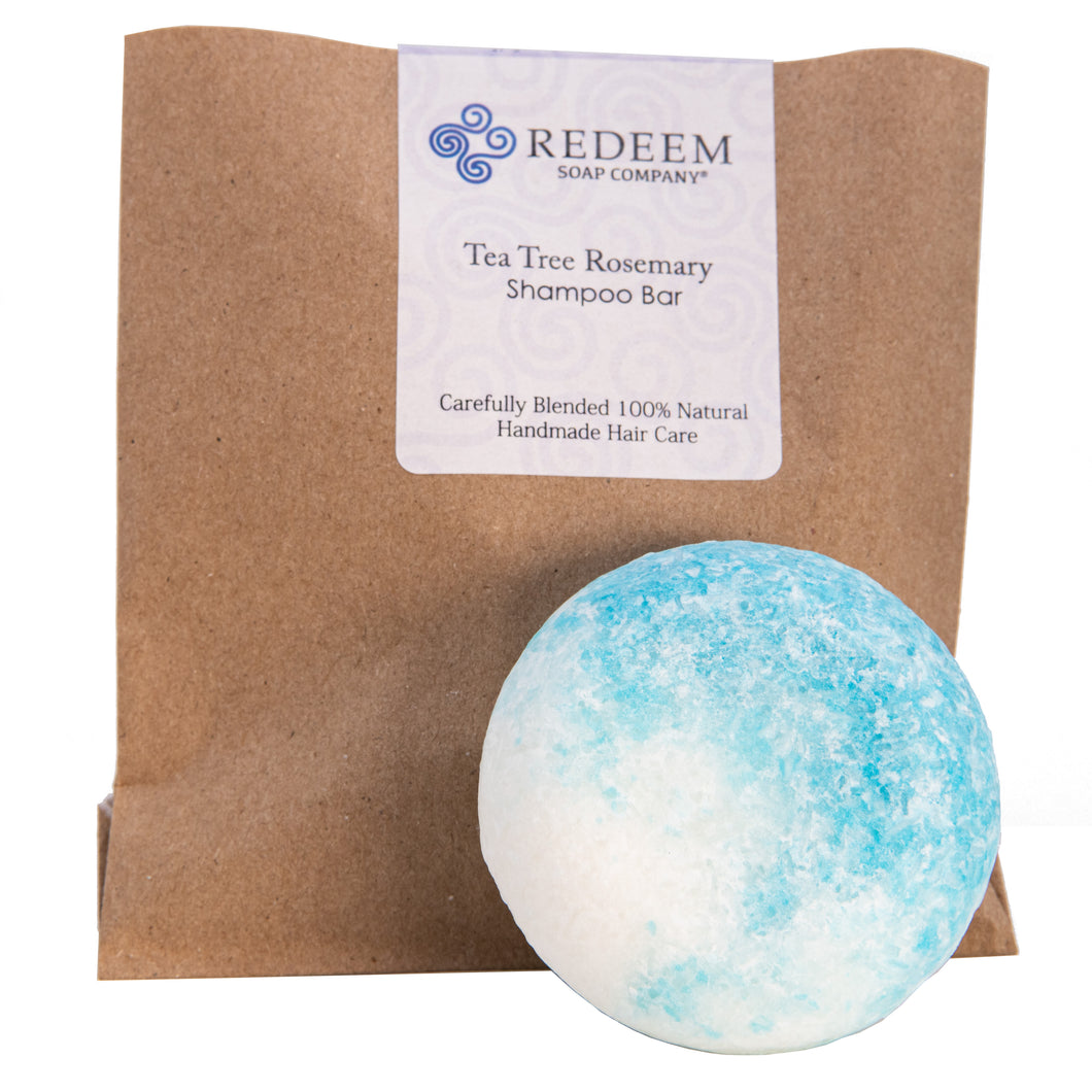 Redeem Soap Company - Tea Tree Rosemary Shampoo Bar, Made in the USA, Zero Waste, No Plastic, SLS Free, Paraben Free