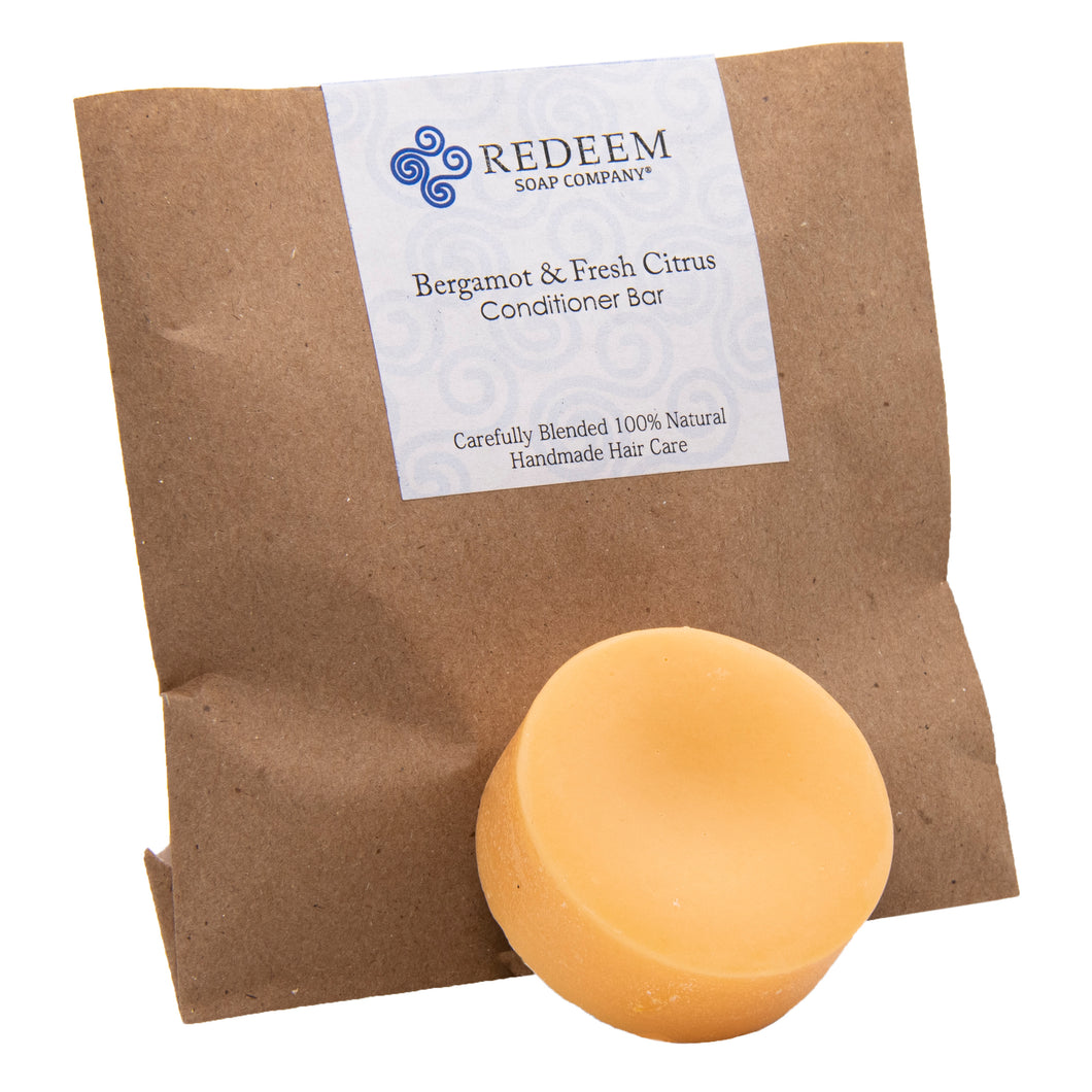 Redeem Soap Company - Bergamot & Fresh Citrus Conditioner Bar - Made in the USA, 1oz Conditioner Bar, Zero Waste, SLS Free